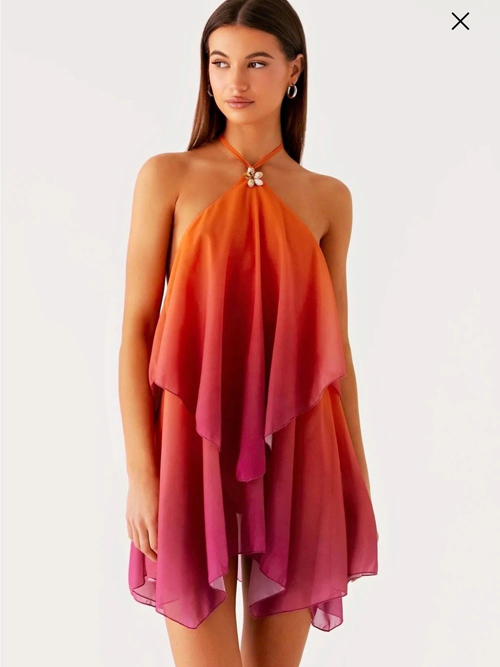 Peppermayo Twin Flame Mini Dress in Pink & Orange Brand New